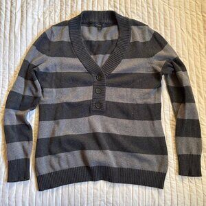 XL Men's Banana Republic Striped 1/4 button Sweater